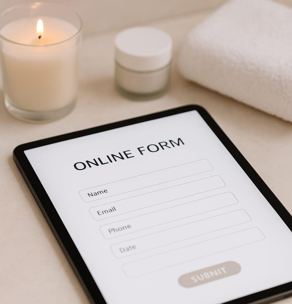 Image of online form, appointment, covid-19